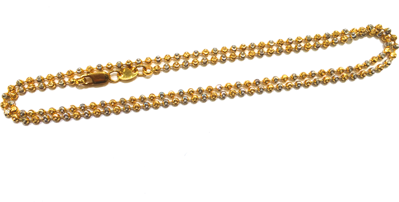 Elegant Gold Beaded Necklace PNG Image