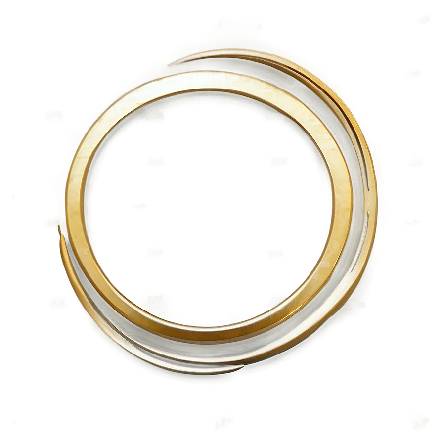 Elegant Gold Circle Border B PNG Image