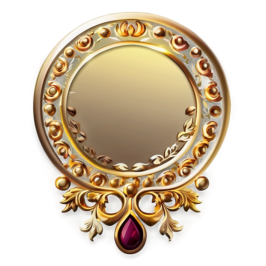 Elegant Gold Circle Border D PNG Image