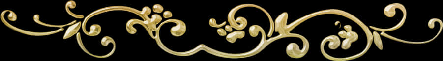 Elegant Gold Flourish Decorative Line PNG Image