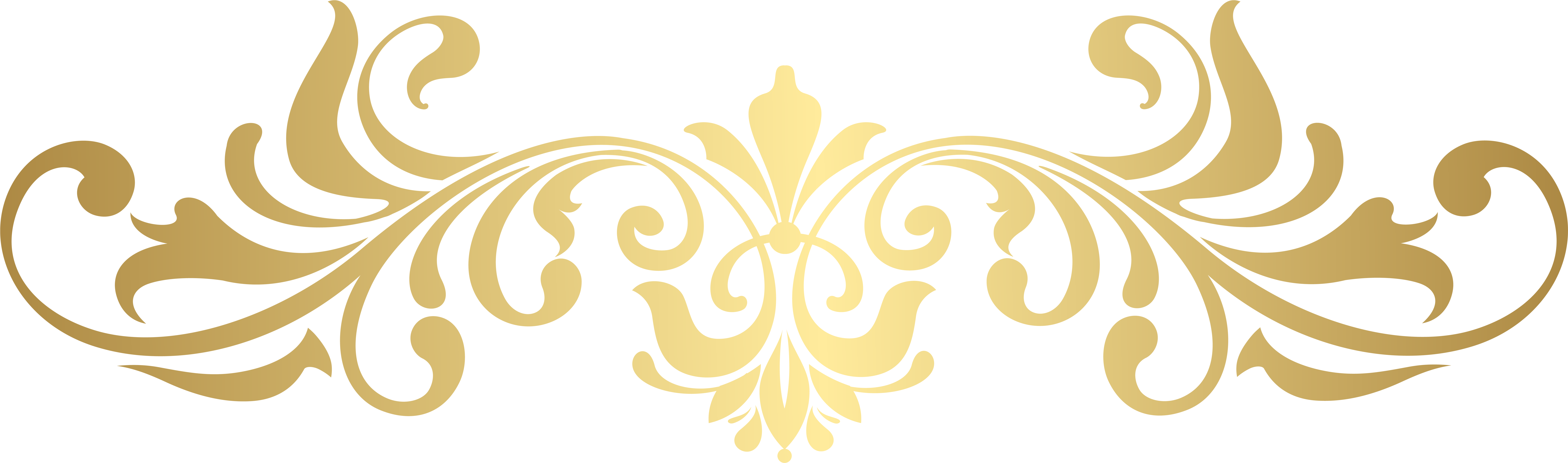 Elegant Gold Flourish Ornament PNG Image