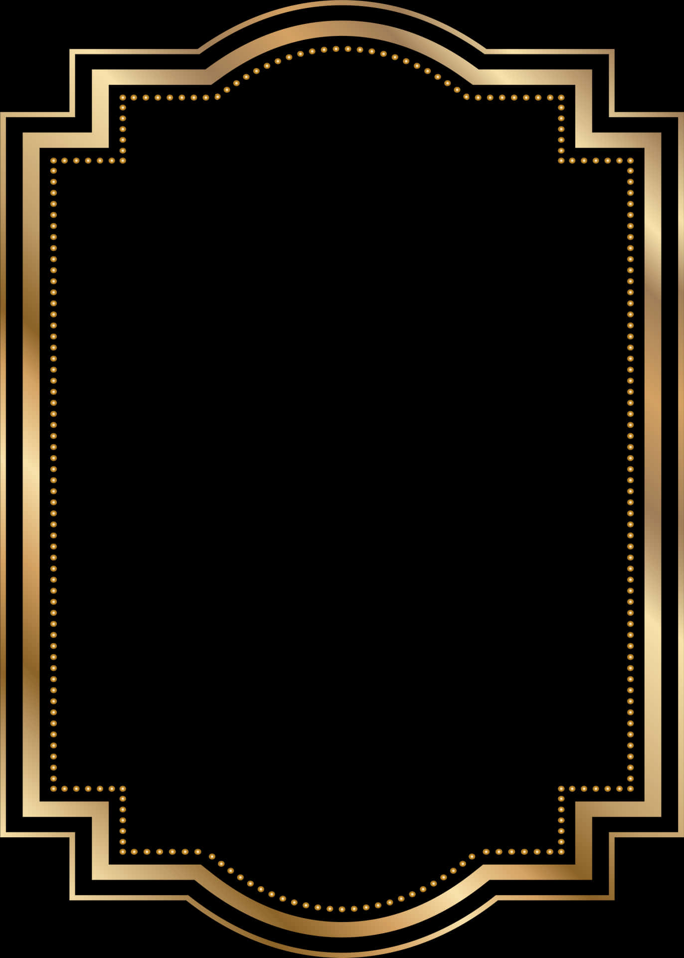 Elegant Gold Frame Design PNG Image