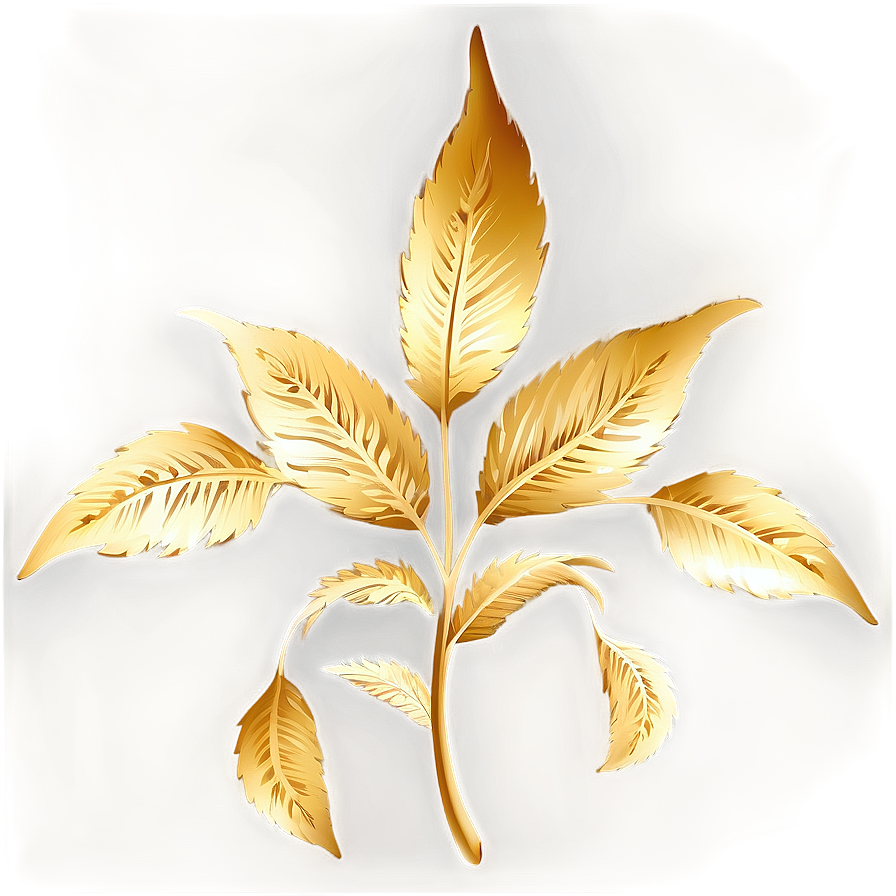 Elegant Gold Leaf Design Png Mld51 PNG Image