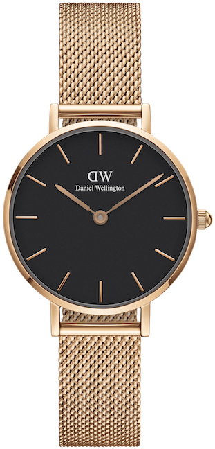 Elegant Gold Mesh Wristwatch Daniel Wellington PNG Image