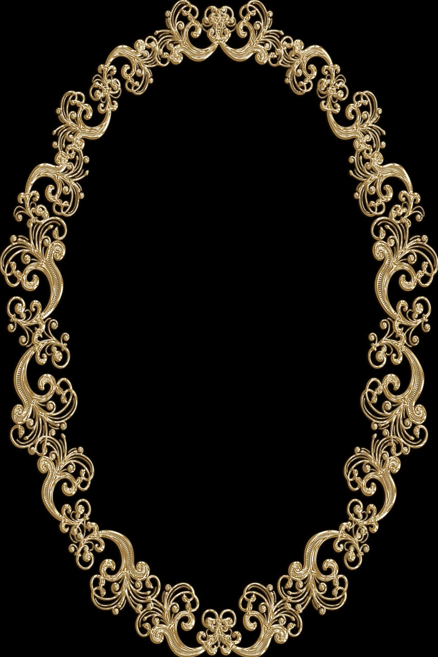 Elegant Gold Ornate Frame PNG Image