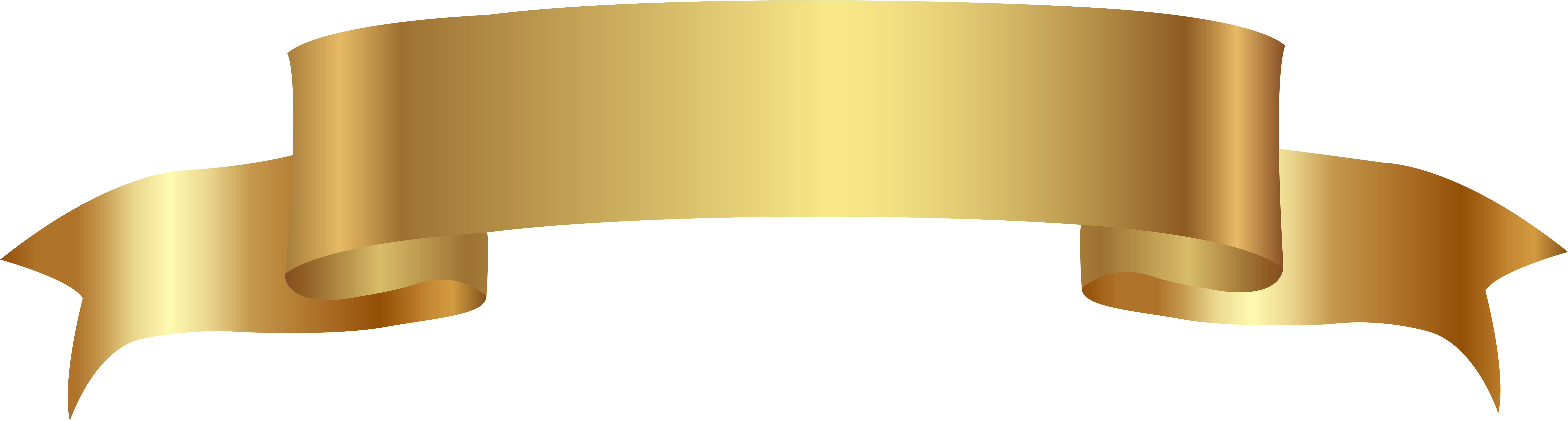 Elegant Gold Ribbon Banner PNG Image