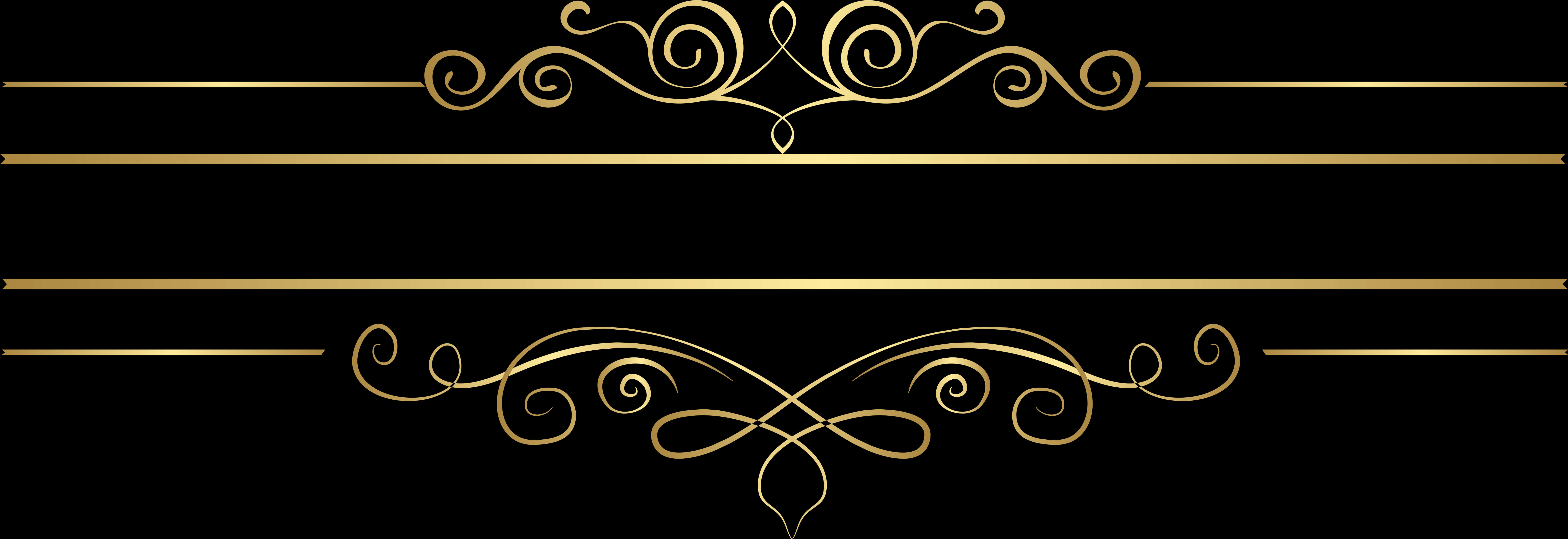 Elegant Gold Scroll Banner PNG Image