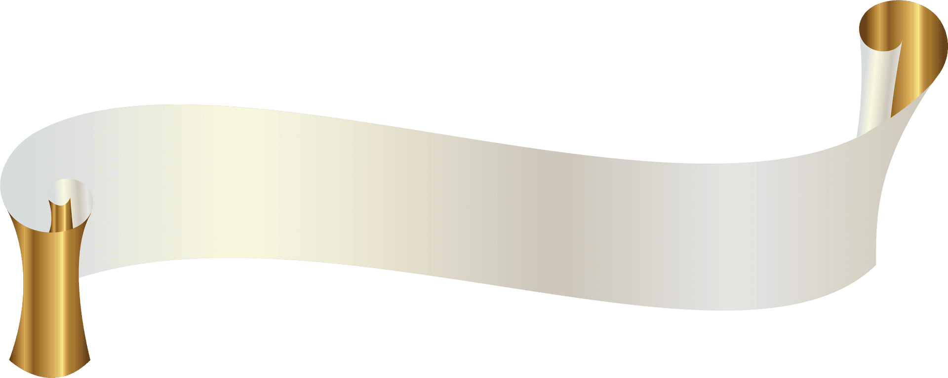 Elegant Gold Scroll Banner PNG Image