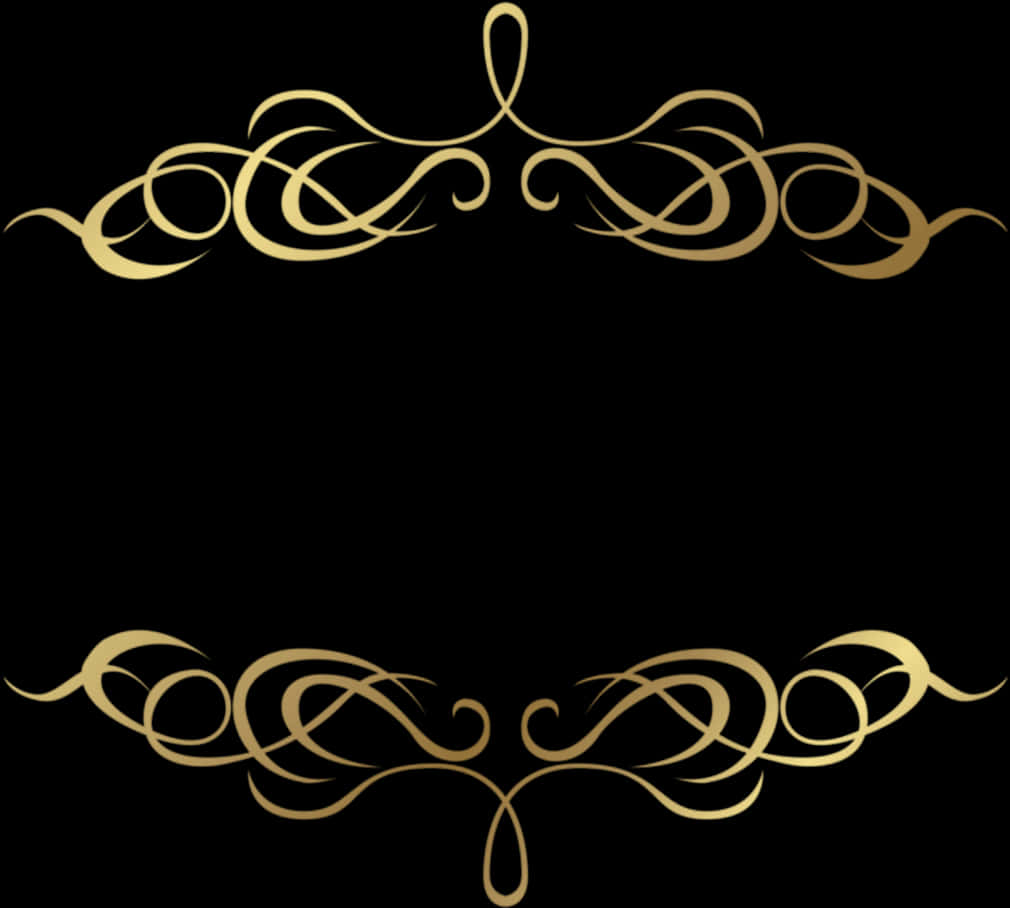 Elegant Gold Scroll Design PNG Image