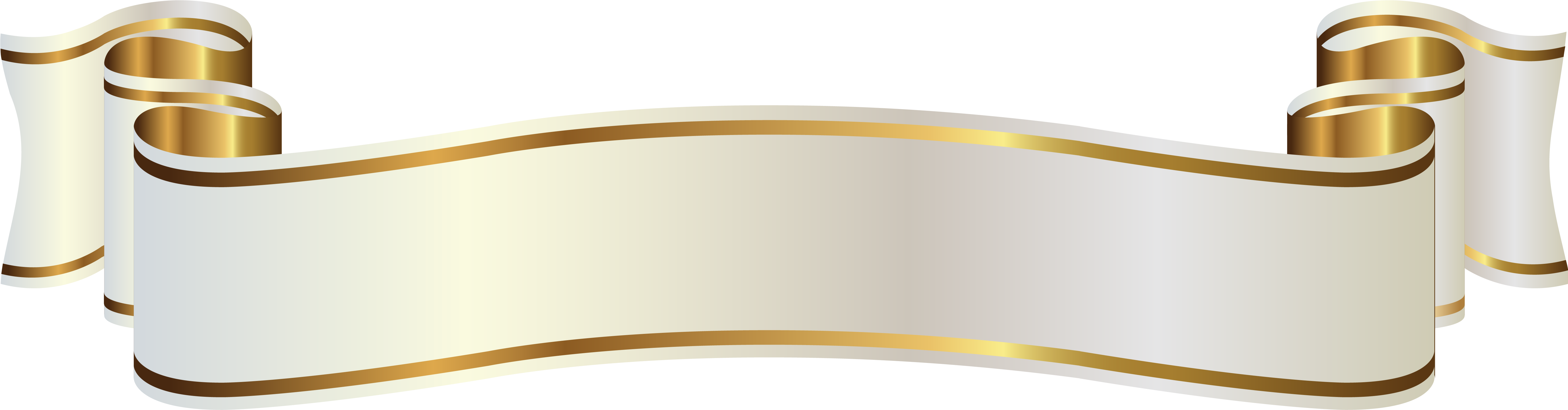 Elegant Goldand White Banner PNG Image