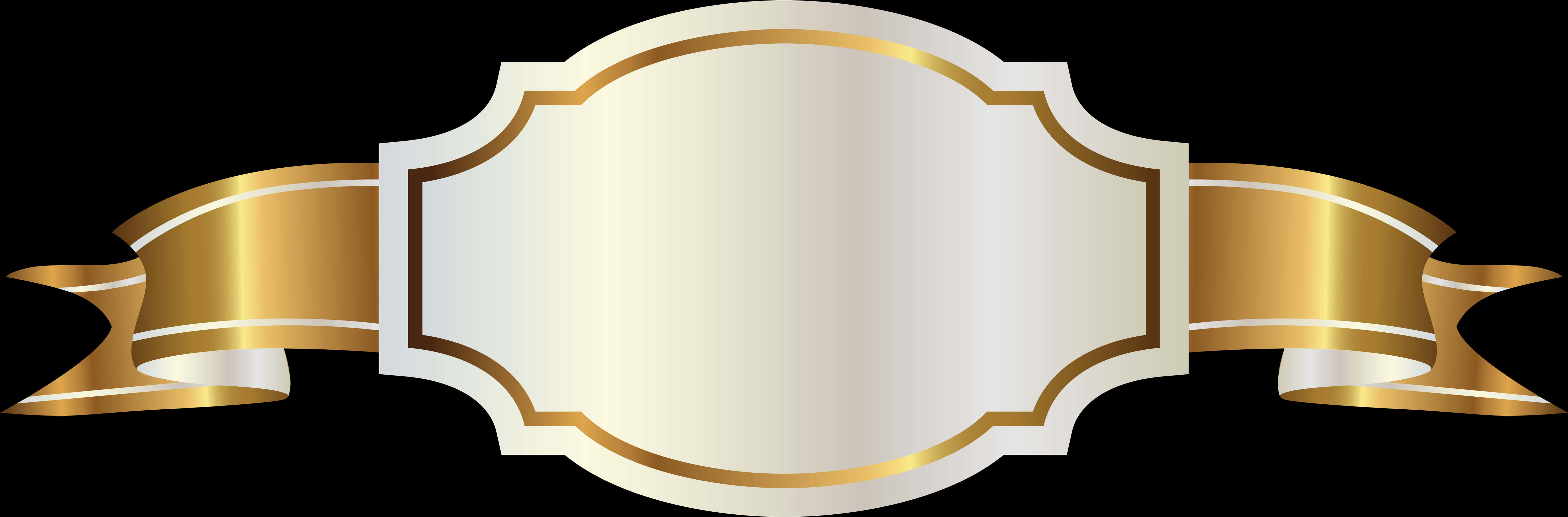 Elegant Golden Banner Design PNG Image