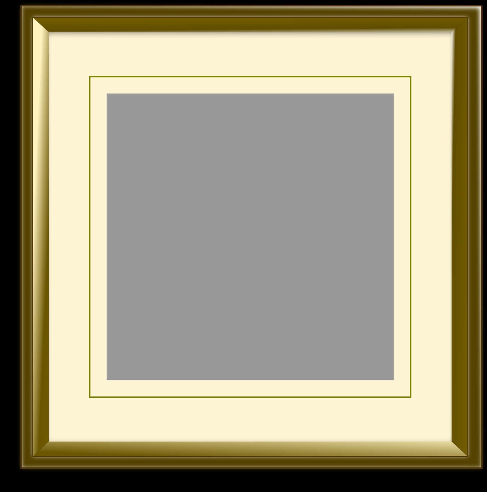 Elegant Golden Frameon Gray Background PNG Image