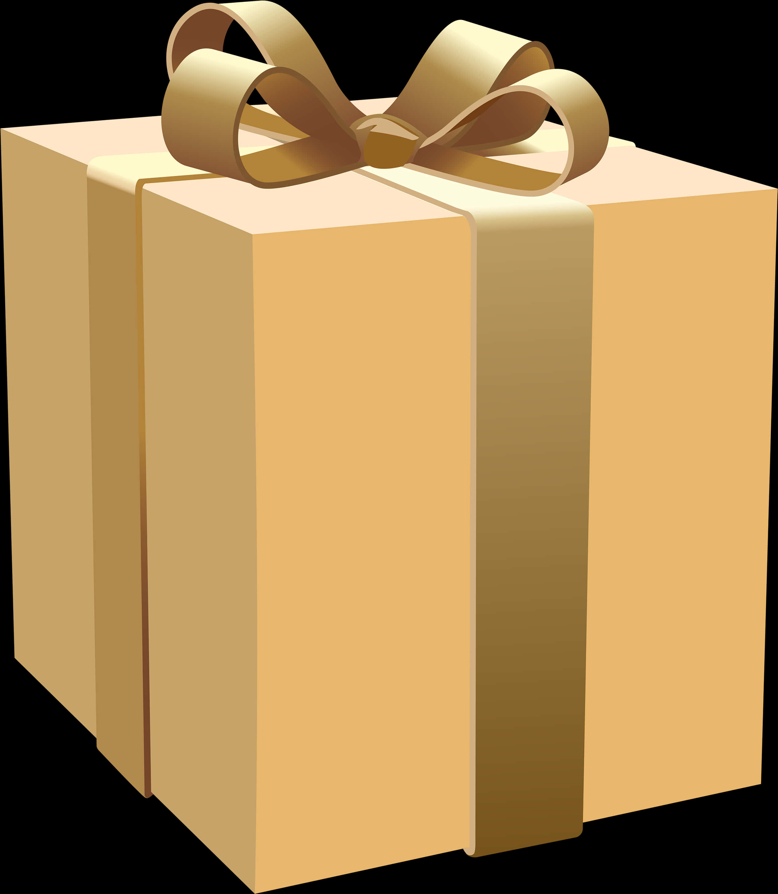 Elegant Golden Gift Box PNG Image