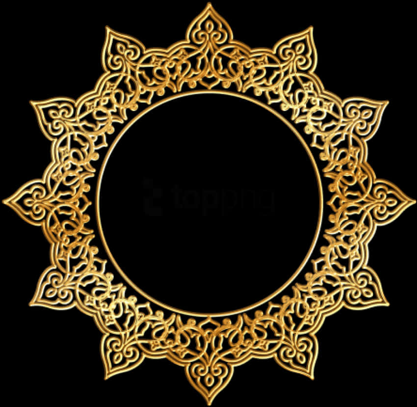 Elegant Golden Ornate Frame.png PNG Image