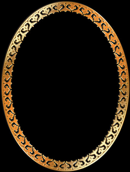 Elegant Golden Oval Frame PNG Image