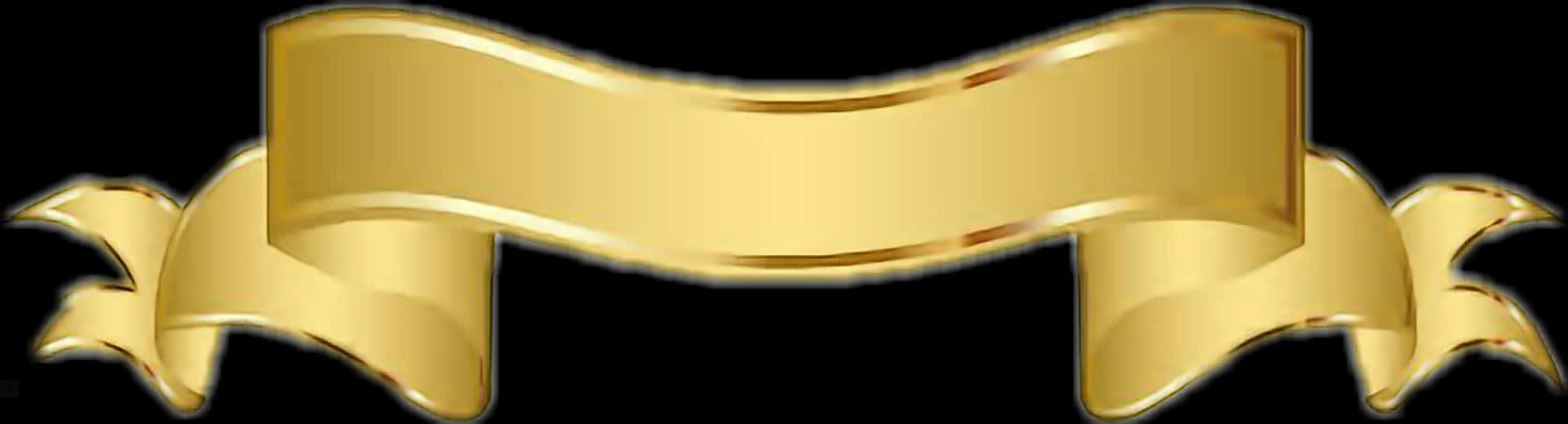 Elegant Golden Ribbon Banner PNG Image