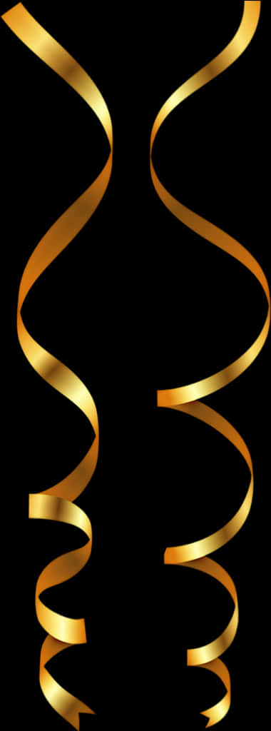 Elegant Golden Ribbon Curves PNG Image