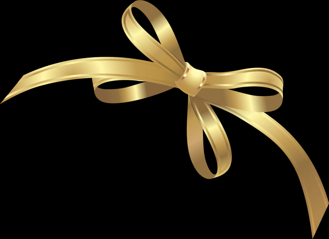 Elegant Golden Ribbon PNG Image