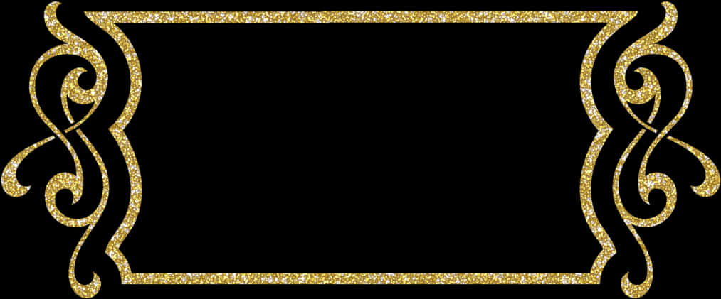 Elegant Golden Scroll Frame PNG Image