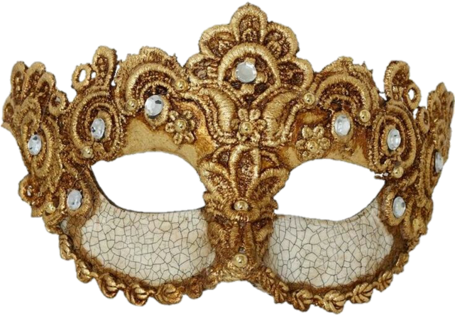 Elegant Golden Venetian Mask PNG Image