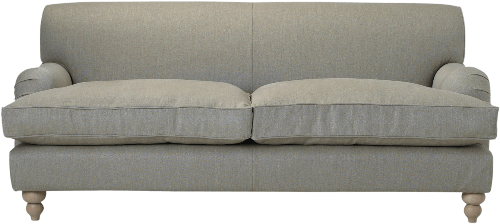 Elegant Gray Fabric Sofa PNG Image