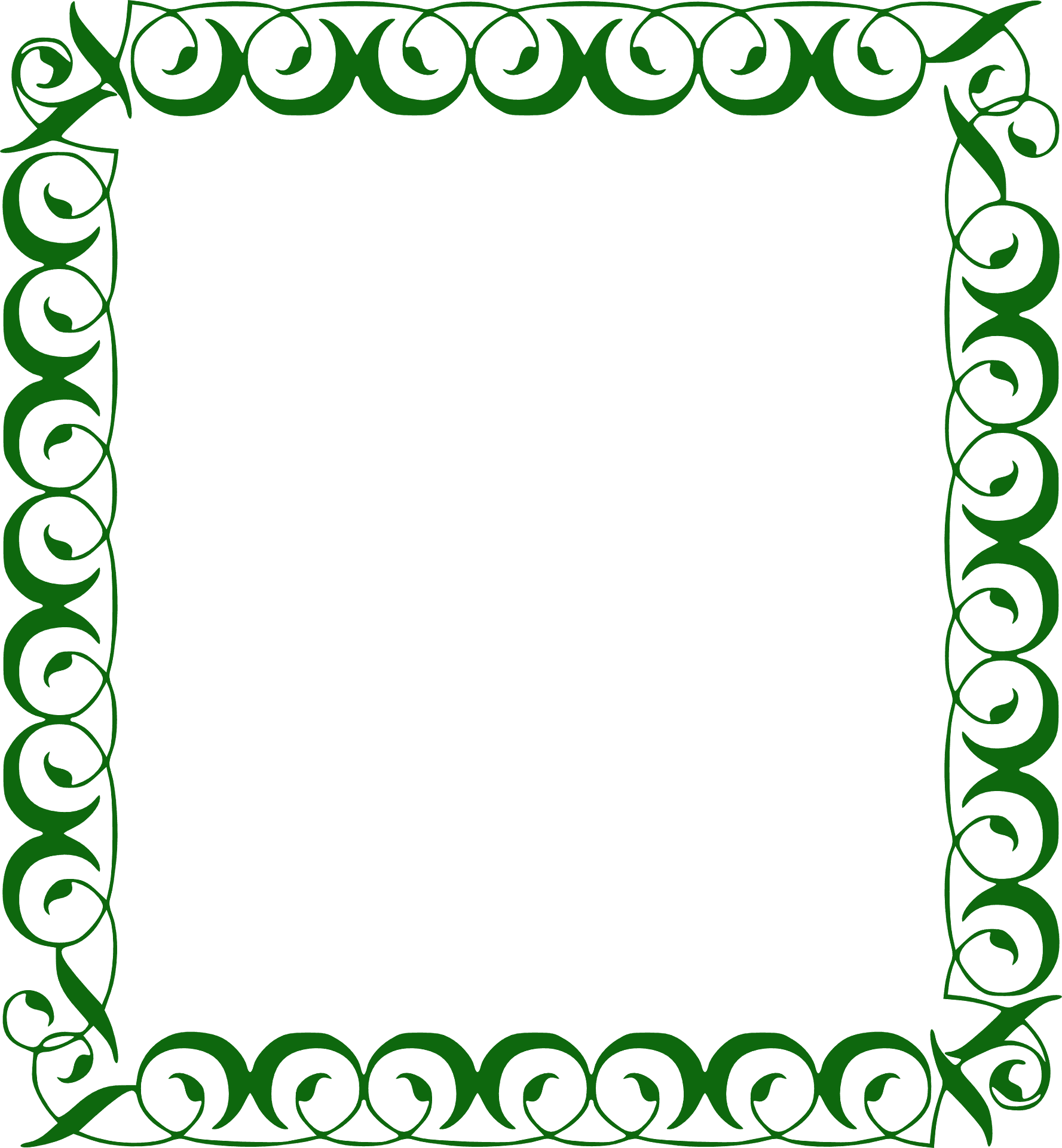 Elegant Green Celtic Frame PNG Image