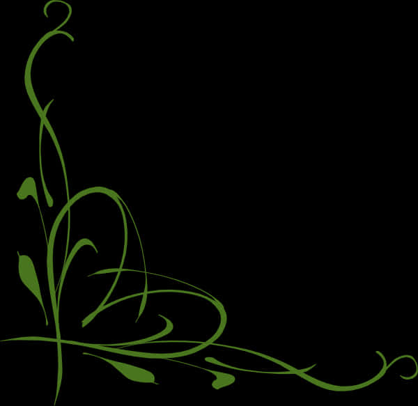 Elegant Green Vine Design PNG Image