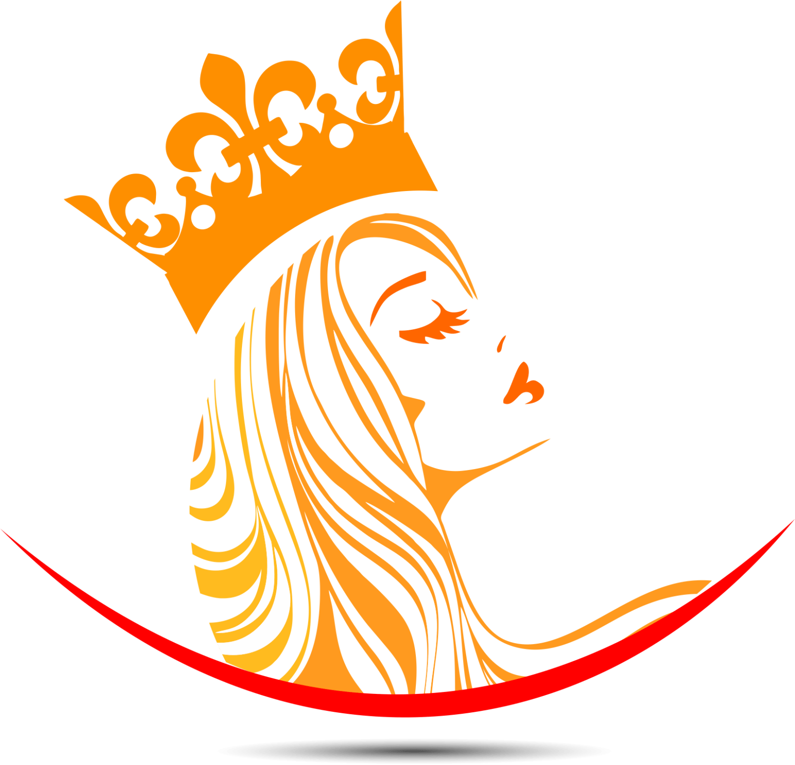 Elegant Hair Queen Logo PNG Image