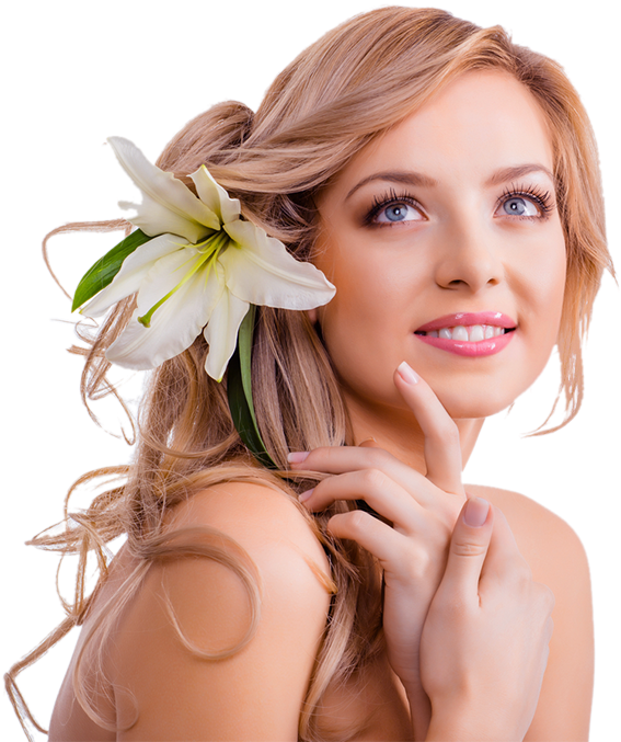 Elegant Hairstylewith Flower Accessory PNG Image