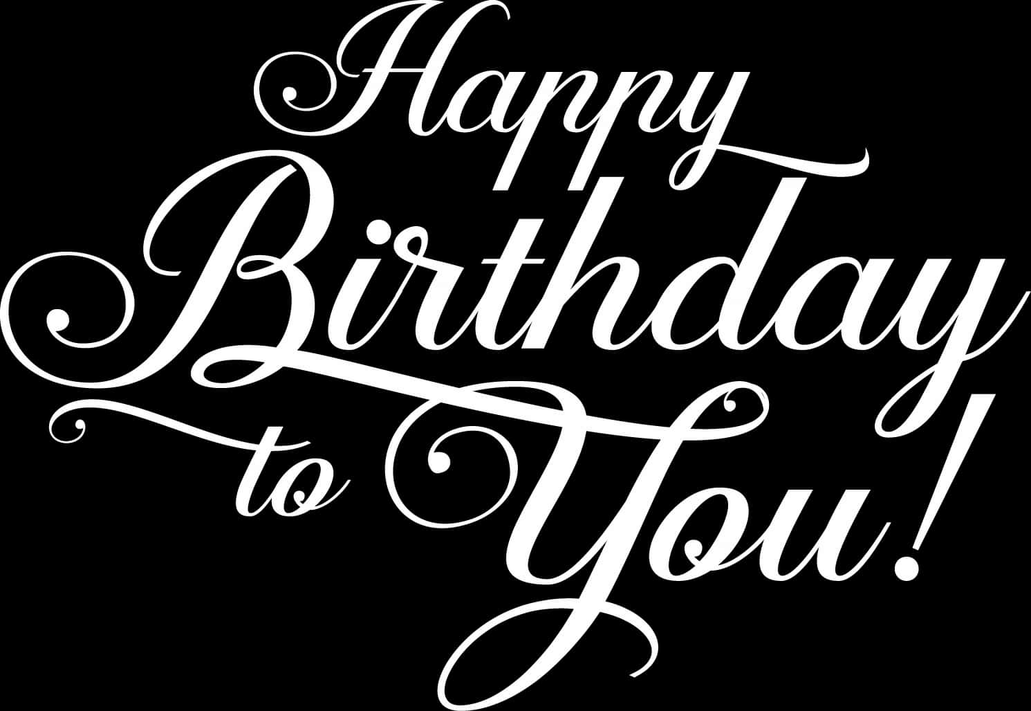 Elegant Happy Birthday Greeting PNG Image