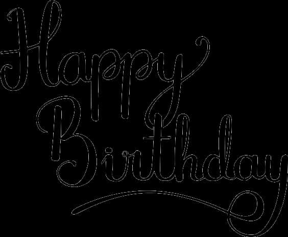 Elegant Happy Birthday Script PNG Image