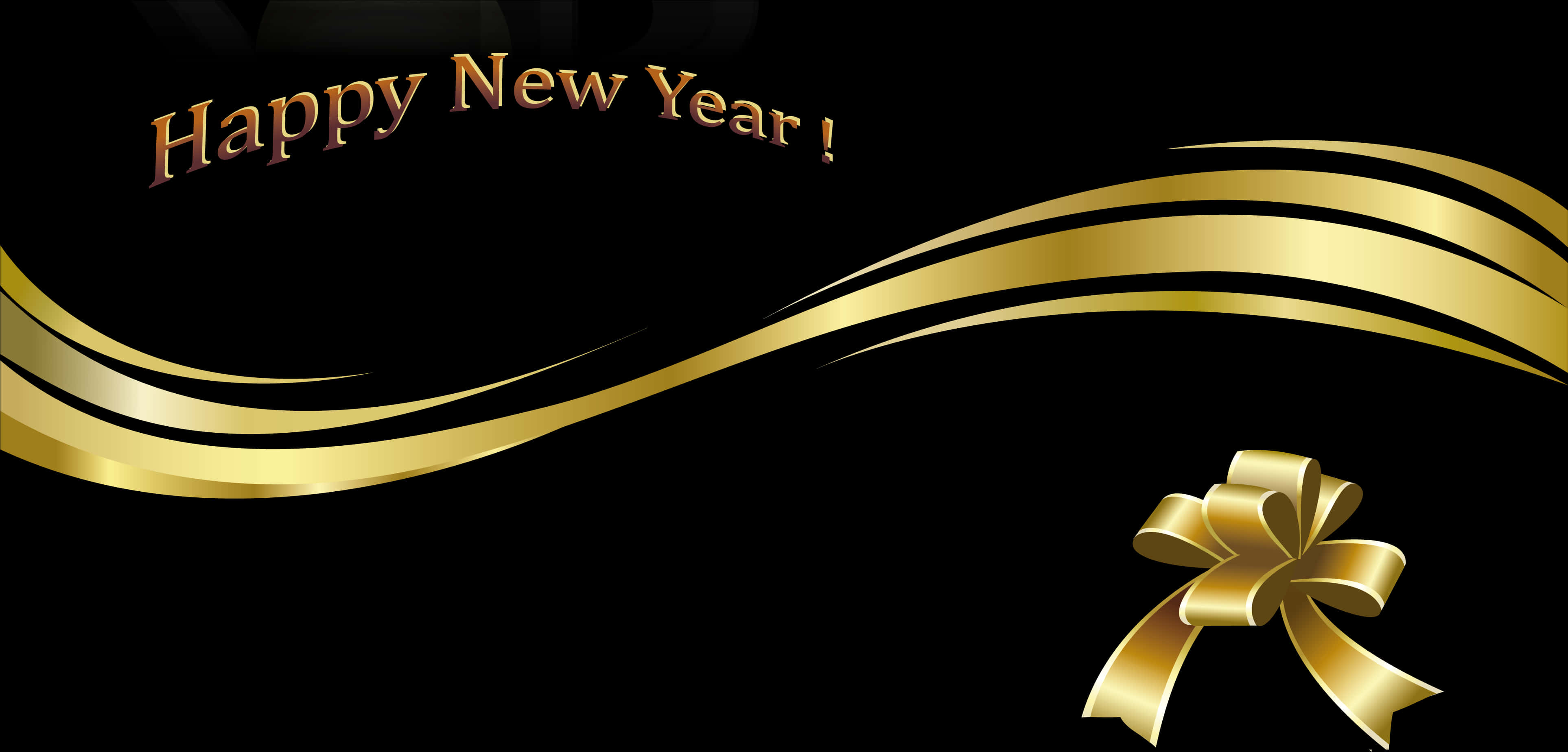 Elegant Happy New Year Greeting PNG Image