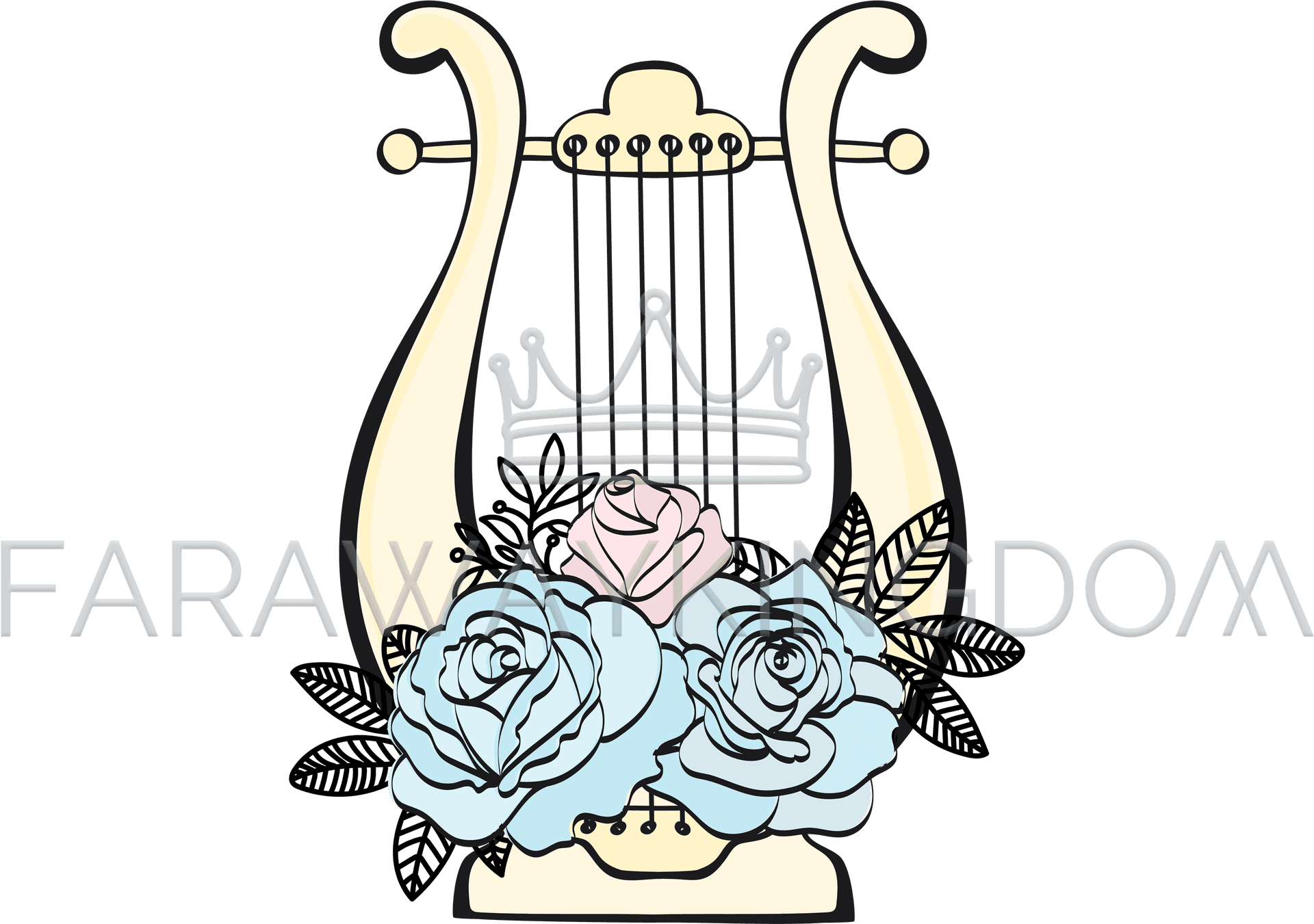 Elegant Harpand Floral Crown Vector PNG Image