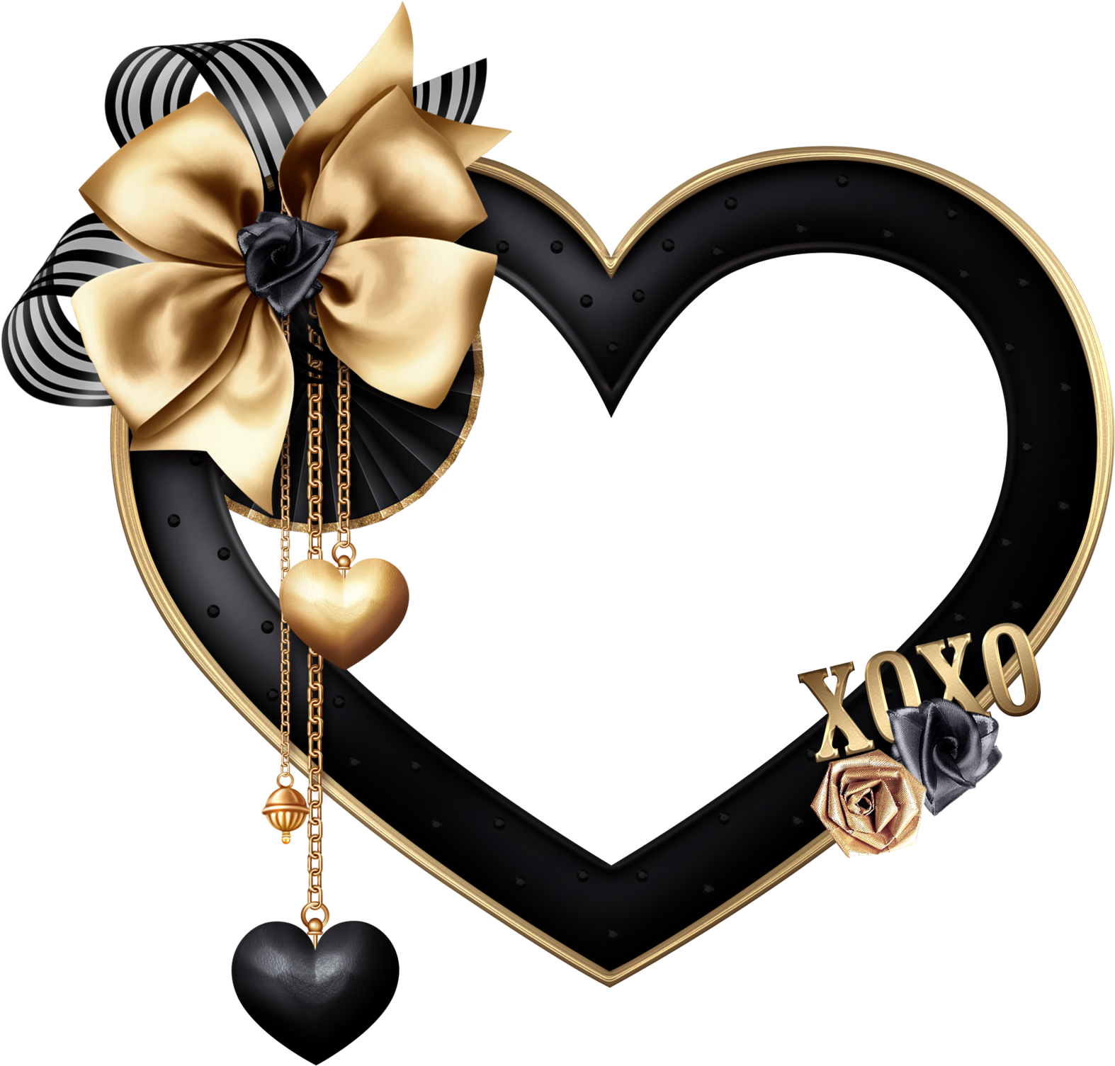 Elegant Heart Love Frame PNG Image