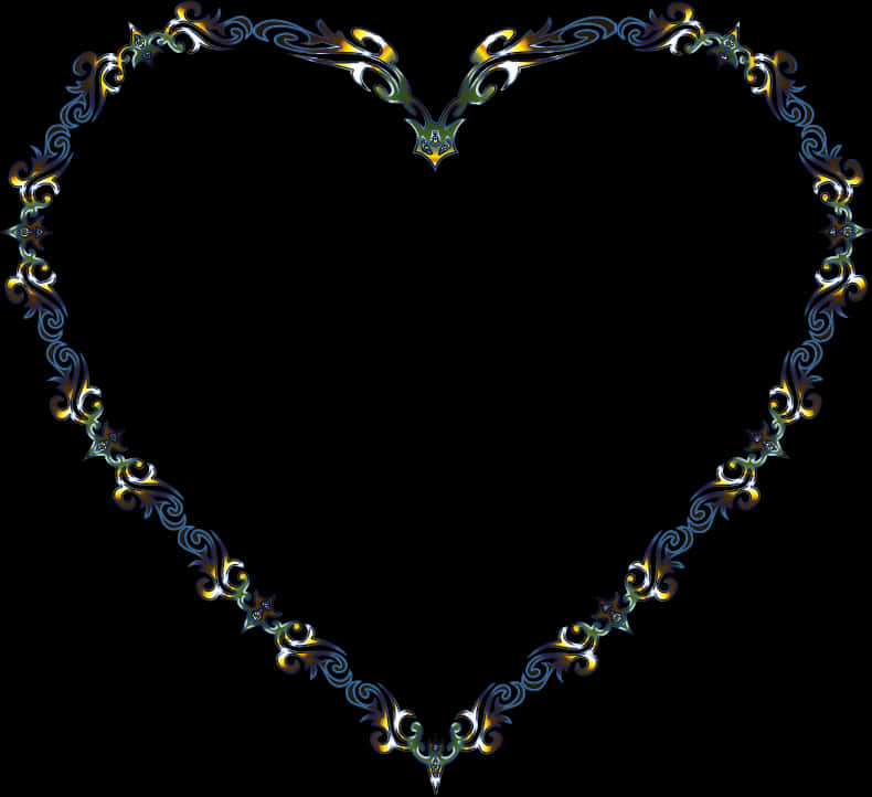 Elegant Heart Outline Decorative Design PNG Image