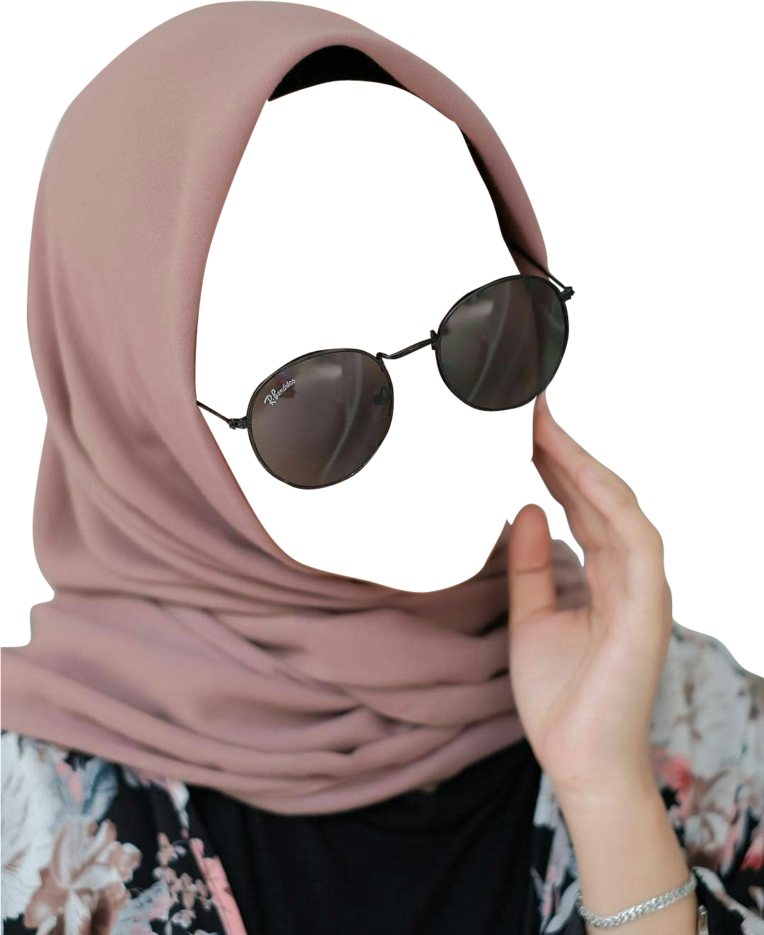 Elegant Hijabwith Sunglasses PNG Image