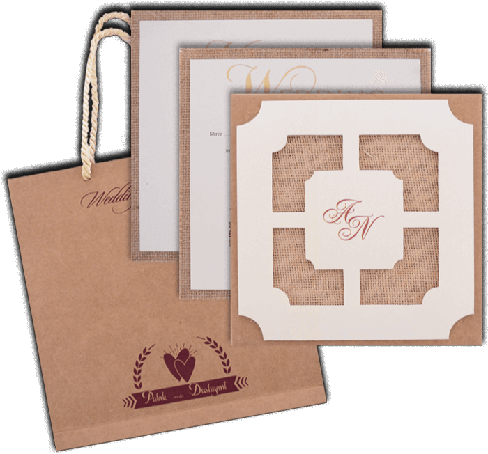 Elegant Hindu Wedding Invitation Set PNG Image