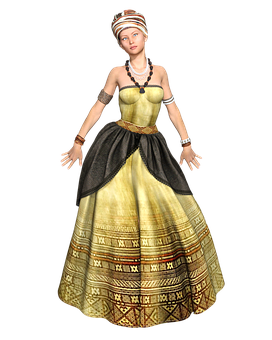 Elegant Historical Figure3 D Render PNG Image