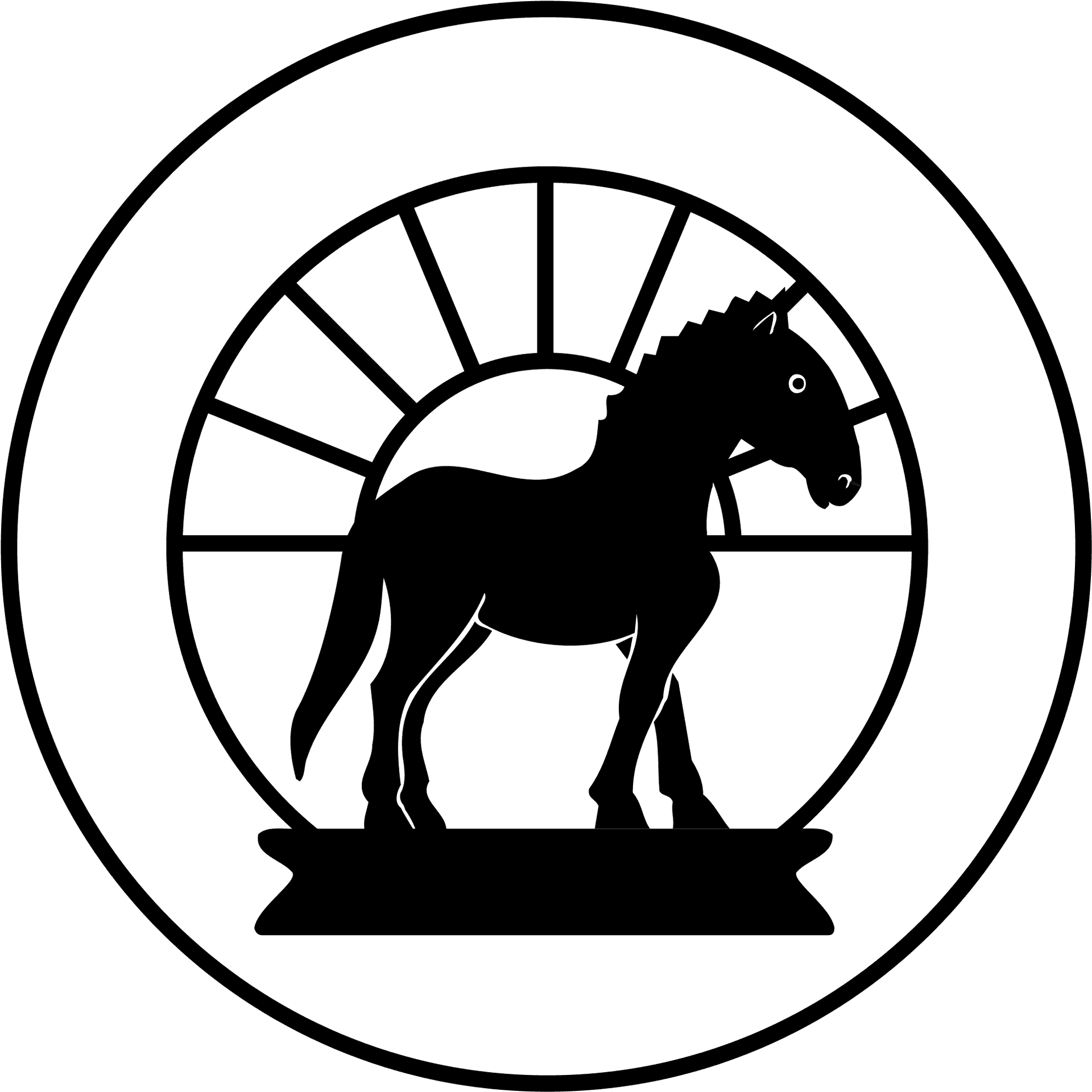 Elegant Horse Silhouette Logo PNG Image