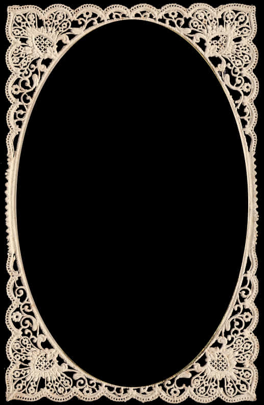 Elegant Lace Frame Design PNG Image