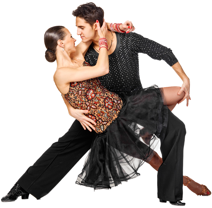 Elegant Latin Ballroom Dance Pose PNG Image