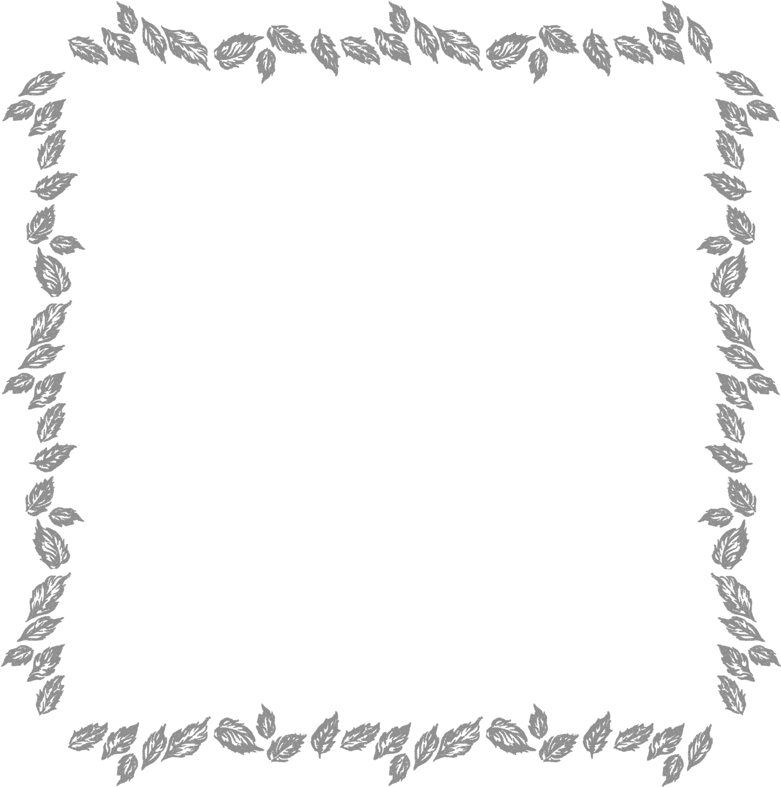 Elegant Leaf Border Frame PNG Image