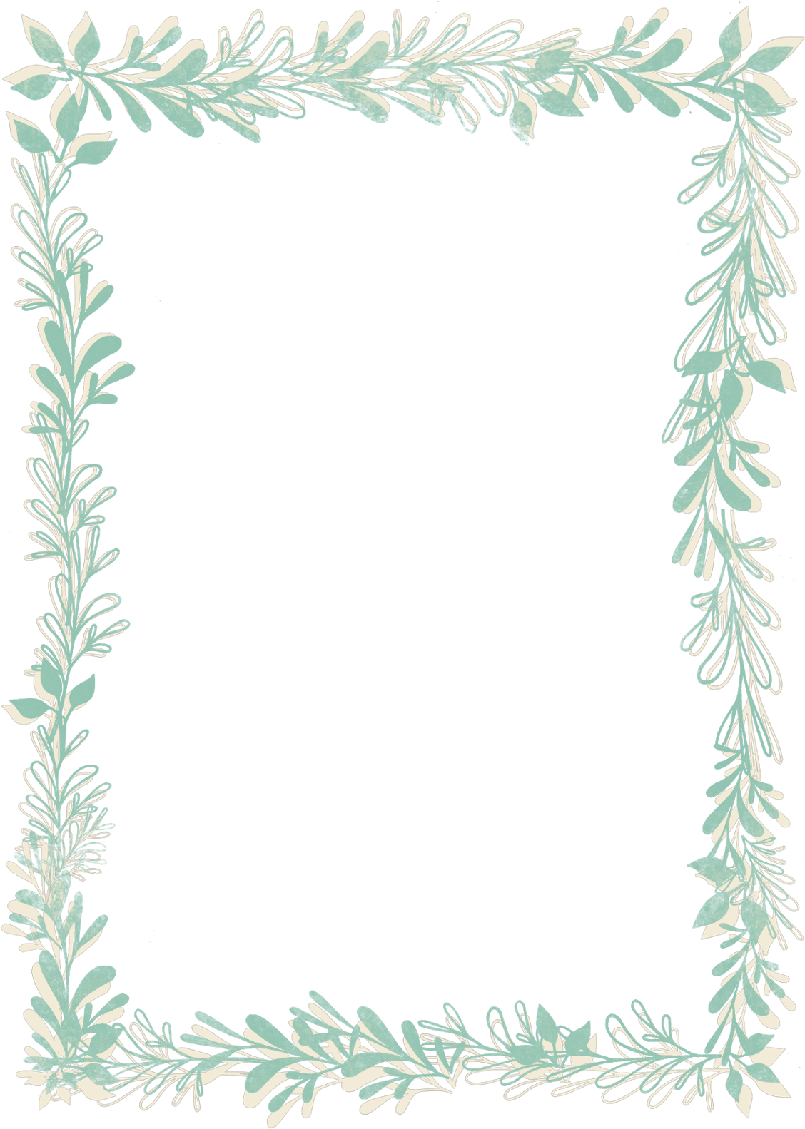 Elegant Leafy Frame Design PNG Image