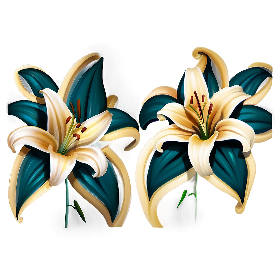 Elegant Lily Pattern Png 06262024 PNG Image