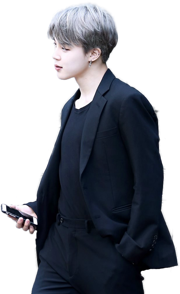 Elegant Manin Black Suit Side View PNG Image