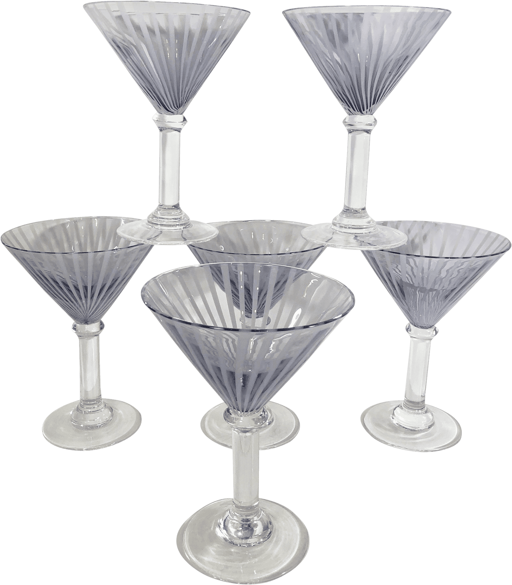 Elegant Martini Glasses Set PNG Image