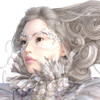 Elegant Masquerade Portrait PNG Image