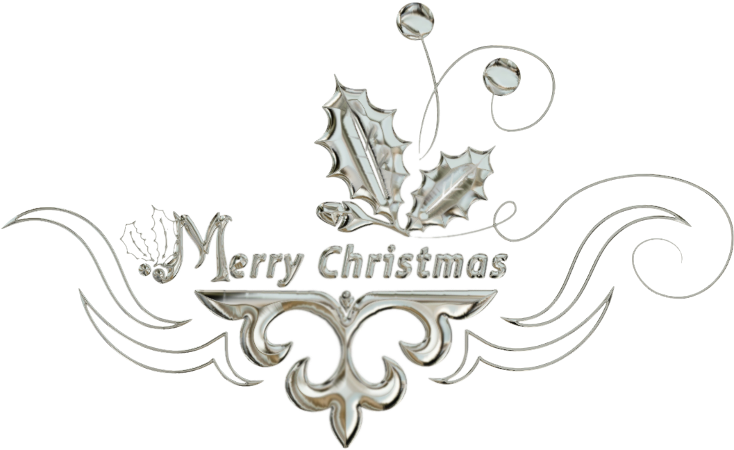 Elegant Merry Christmas Text Design PNG Image