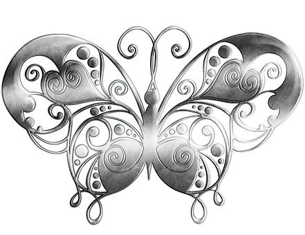 Elegant Metallic Butterfly Artwork PNG Image