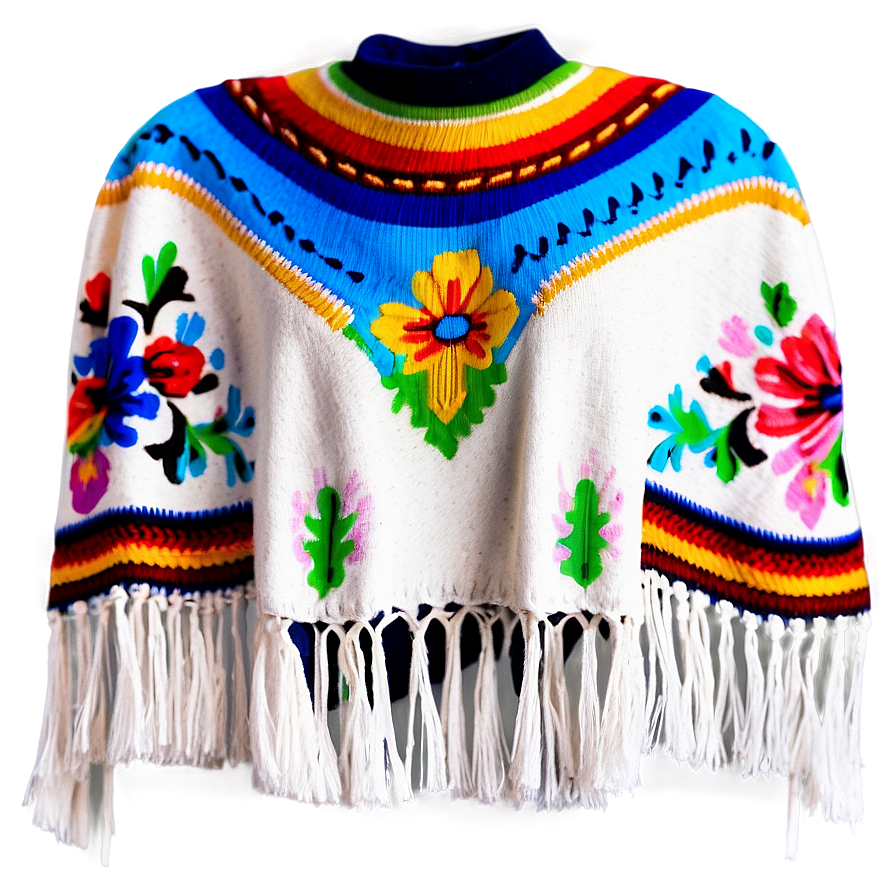 Elegant Mexican Poncho Design Png 06282024 PNG Image